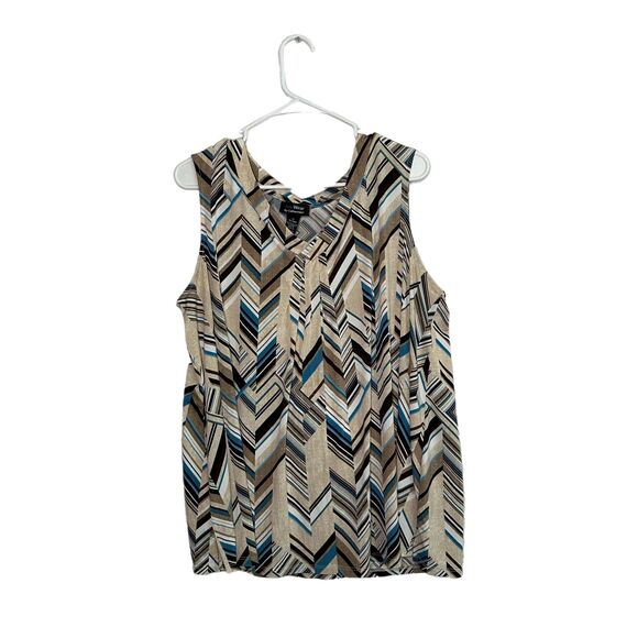 Any Wear by Catherines Brown and Blue Tank Top, 1X - Picture 2 of 5
